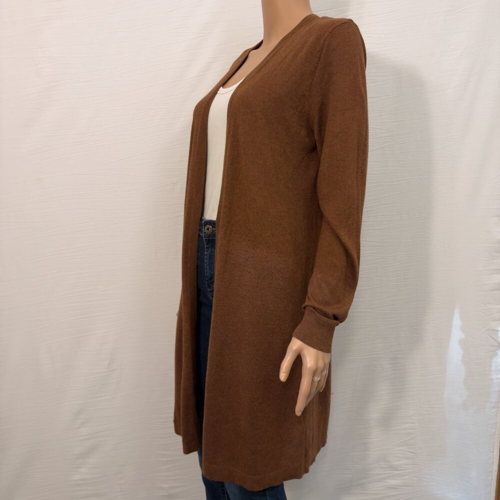 H&M Fine-Knit Duster Cardigan Brown - Picture 3 of 8